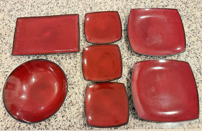 Gibson Everyday Red Reactive Glaze 7-Piece Dinnerware Set - Image 1 of 6
