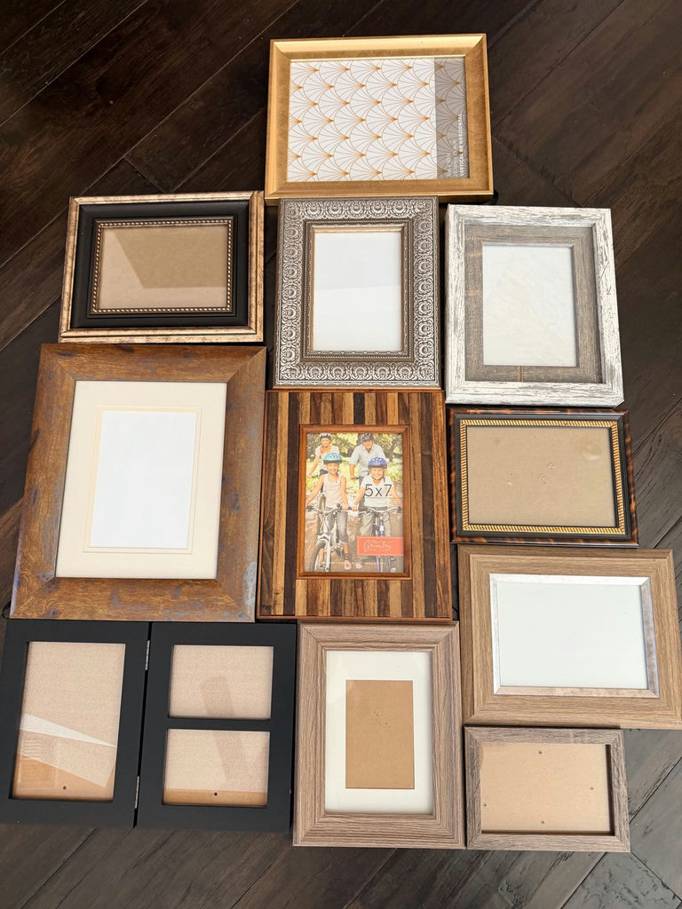 Mixed Assortment of 12 Picture Frames — Various Sizes & Finishes - image 1 of 5