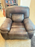Top-Grain Leather Single Recliner, Dark Brown - thumbnail 1 of 6