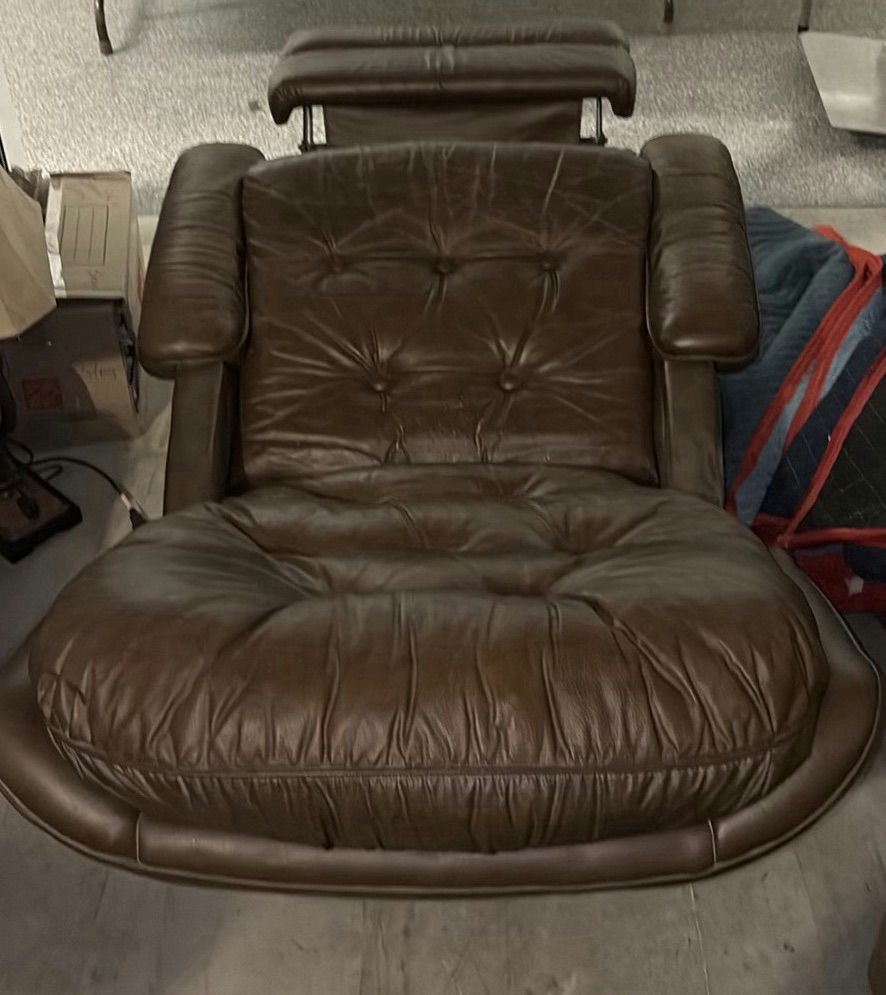 Brown Leather Tufted Recliner Chair - image 3 of 3