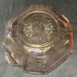 Pink embossed glass bowl with sunburst bottom - thumbnail 5 of 5
