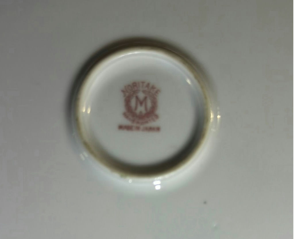 Two crystal cut-glass goblets and a lime-green floral plate with gold handles - image 6 of 6