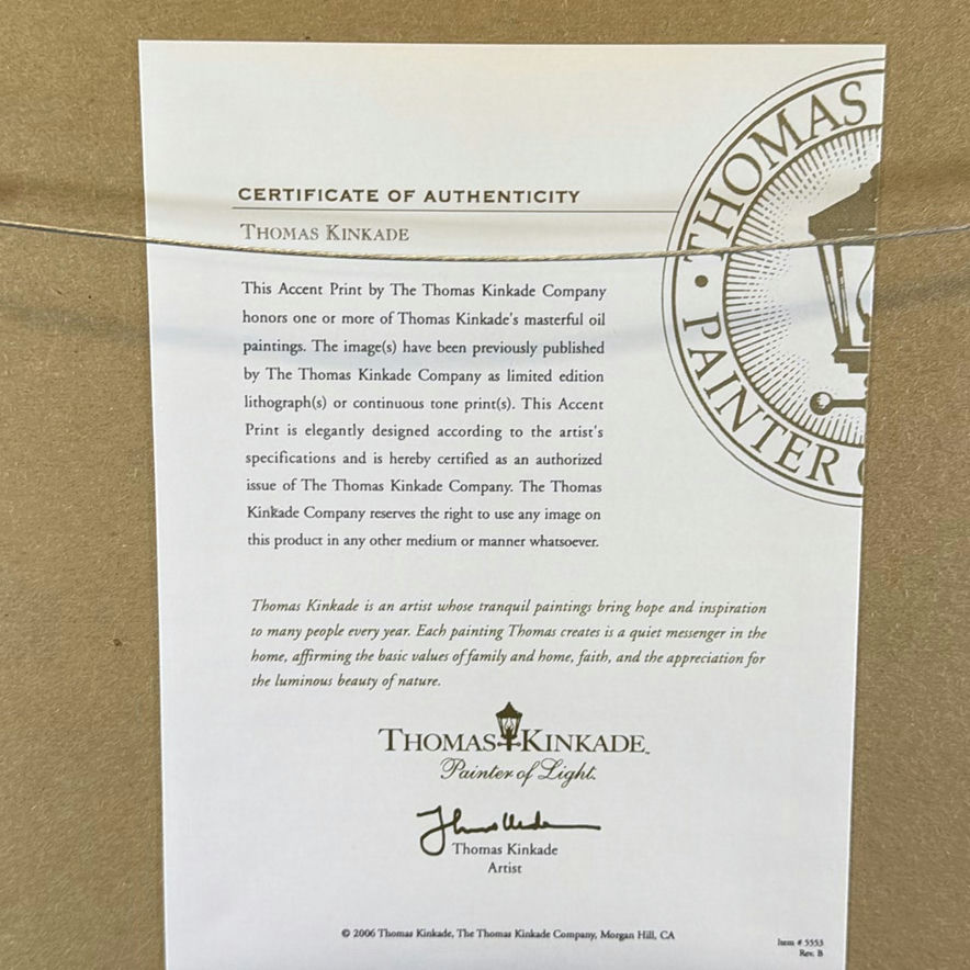 Thomas Kinkade Framed Cottage Scene Accent Print with Certificate of Authenticity - image 9 of 9