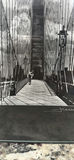 Framed Black-and-White Photograph of a Suspension Bridge Walkway - thumbnail 4 of 5