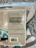 Full/Queen Teal Chevron Comforter Bedding Set - thumbnail 3 of 4