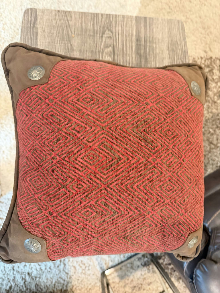 18 x 18 Red & Brown Square Decorative Throw Pillow - image 4 of 5