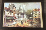 Framed City Street Scene Painting - thumbnail 1 of 7