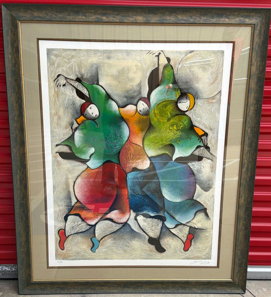 Framed limited edition serigraph 3 graces signed and numbered by David Schluss - image 4 of 8