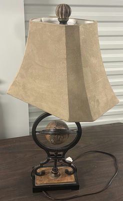 Table Lamp with Globe Base and Fabric Shade - Image 1 of 6
