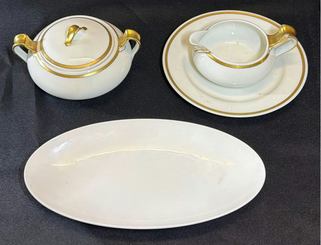 Franciscan White porcelain tea service and dinnerware with gold trim - image 2 of 5