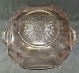Pink embossed glass bowl with sunburst bottom - thumbnail 4 of 5