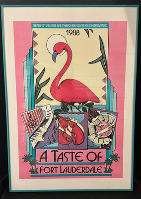A Taste of Fort Lauderdale poster with flamingo (1988) - Image 1 of 3