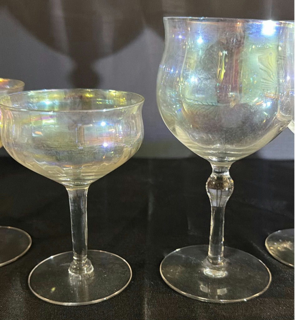 Iridescent Stemmed Champagne Coupe Glasses - image 4 of 6
