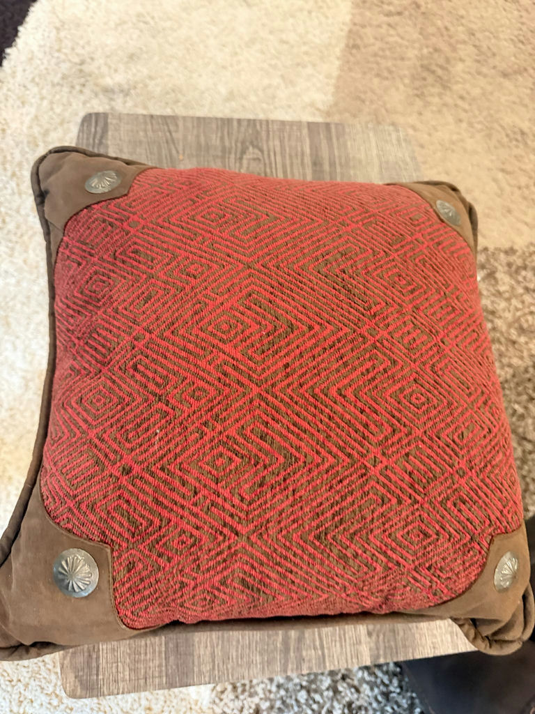 18 x 18 Red & Brown Square Decorative Throw Pillow - image 2 of 5