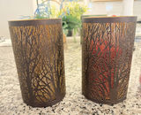 Set of 2 Dark Bronze Metal Votive Candle Holders with Gold Interior - thumbnail 2 of 4