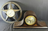 Wooden Mantel Clocks and Metal Star Thermometer - thumbnail 8 of 8