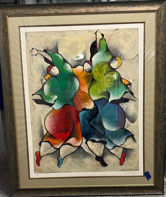Framed limited edition serigraph 3 graces signed and numbered by David Schluss - Image 1 of 8