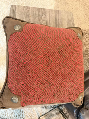 18 x 18 Red & Brown Square Decorative Throw Pillow - Image 1 of 5