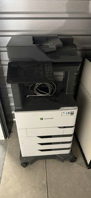 Lexmark multifunction printer with document feeder and multiple paper trays - Image 1 of 4