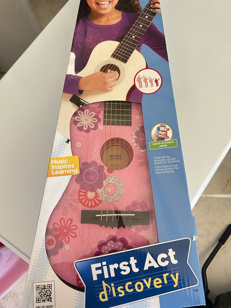 First Act Discovery Pink Floral Acoustic Toy Guitar, Youth Size - image 1 of 5