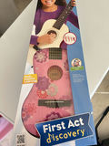 First Act Discovery Pink Floral Acoustic Toy Guitar, Youth Size - thumbnail 1 of 5
