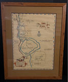 Framed vintage map illustration of Niagara Falls and Buffalo area - thumbnail 1 of 5