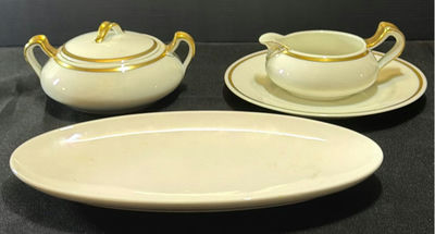 Franciscan White porcelain tea service and dinnerware with gold trim - Image 1 of 5