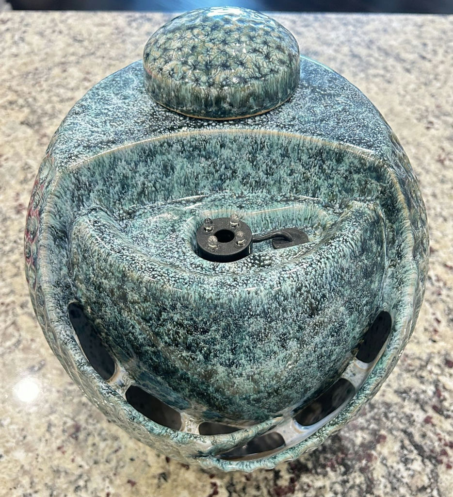 Green/Teal Glazed Ceramic Garden Fountain, Electric, Medium - image 2 of 5