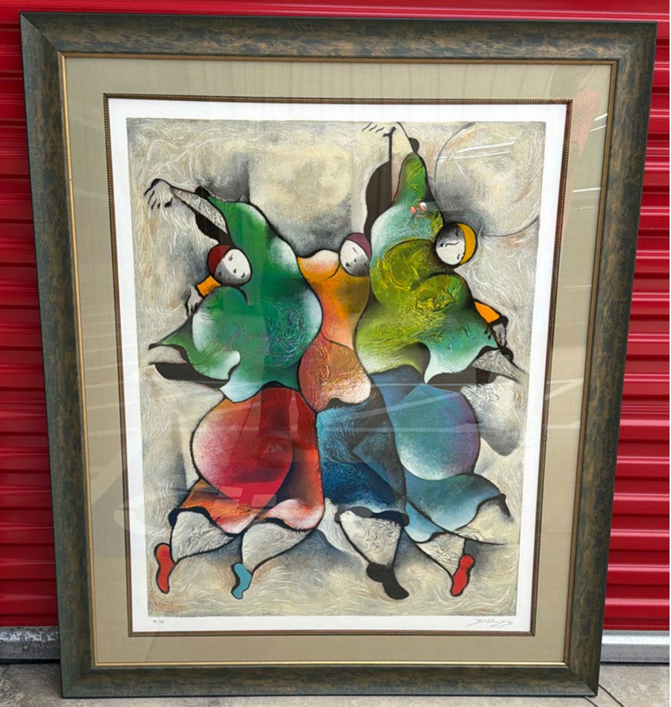 Framed limited edition serigraph 3 graces signed and numbered by David Schluss - image 3 of 8