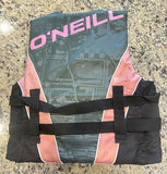 O'Neill Youth USCG Type III Life Jacket Vest, Pink/Black, 50–90 lb - thumbnail 2 of 4