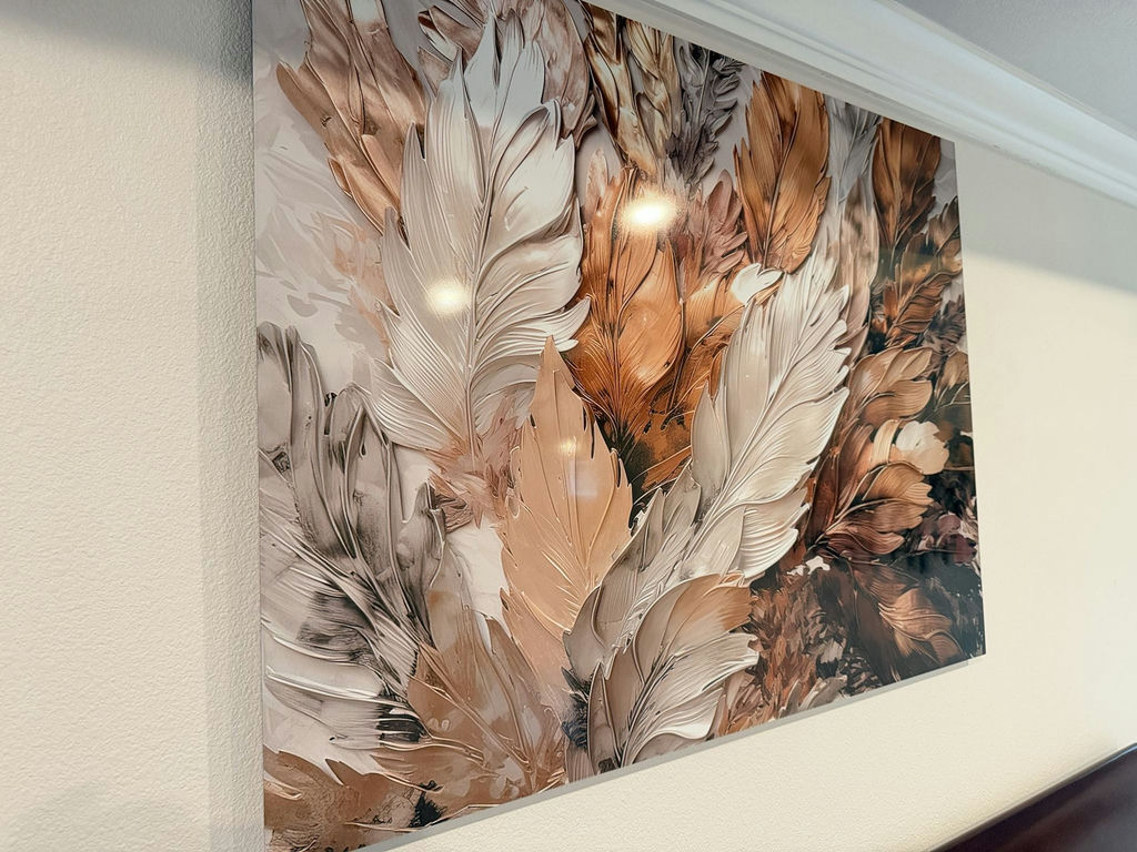 Acrylic-Faced Landscape Wall Art in Warm Neutrals & Blues - image 1 of 4