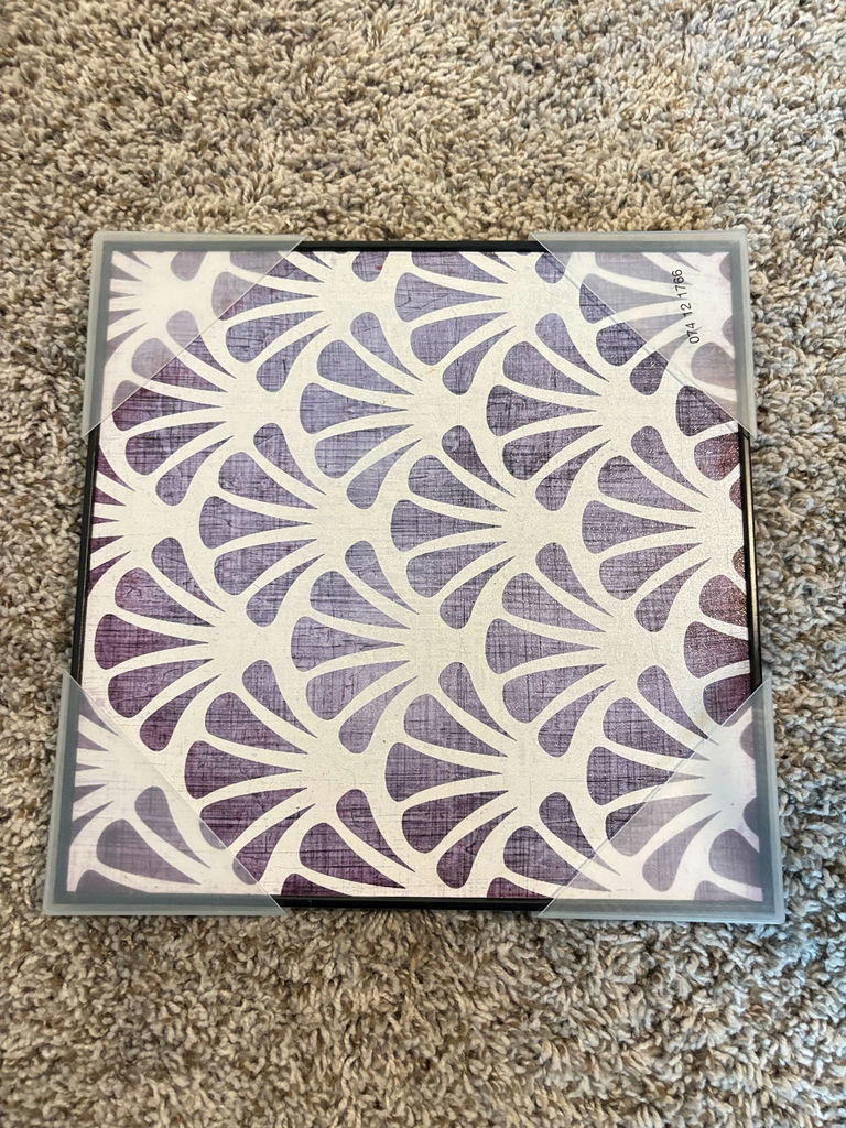 8 x 8 in Square Framed Purple & White Abstract Print - image 1 of 2