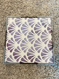 8 x 8 in Square Framed Purple & White Abstract Print - thumbnail 1 of 2