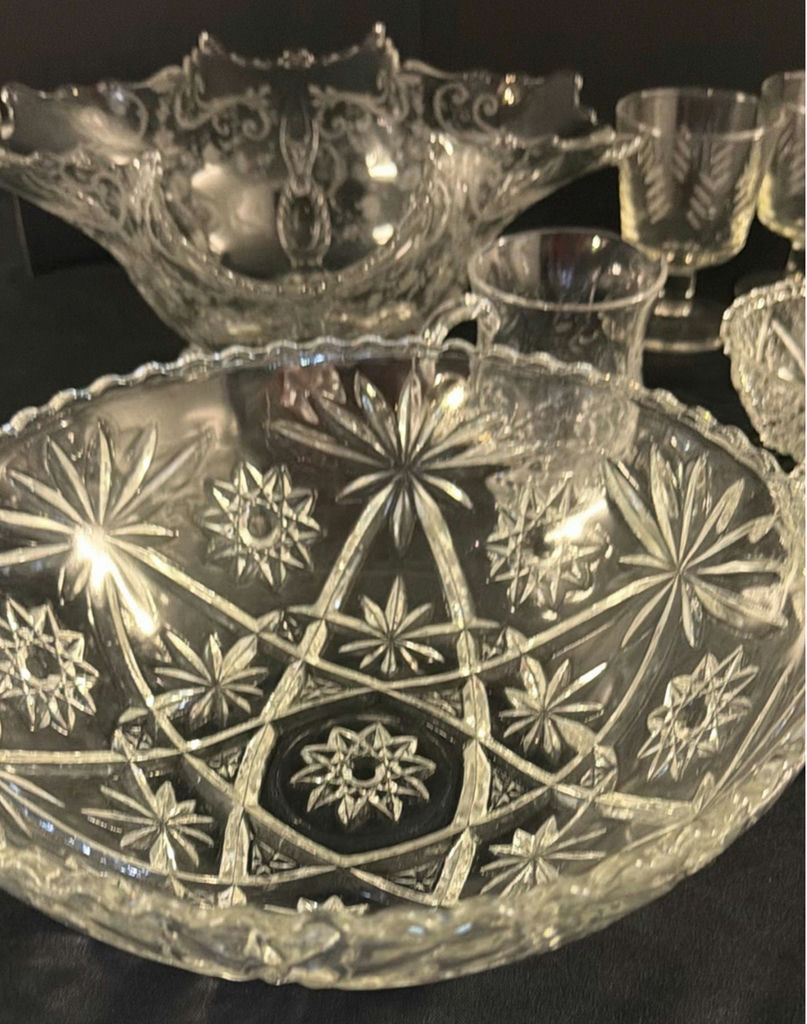 Cut glass crystal dinnerware and serving set - image 8 of 8