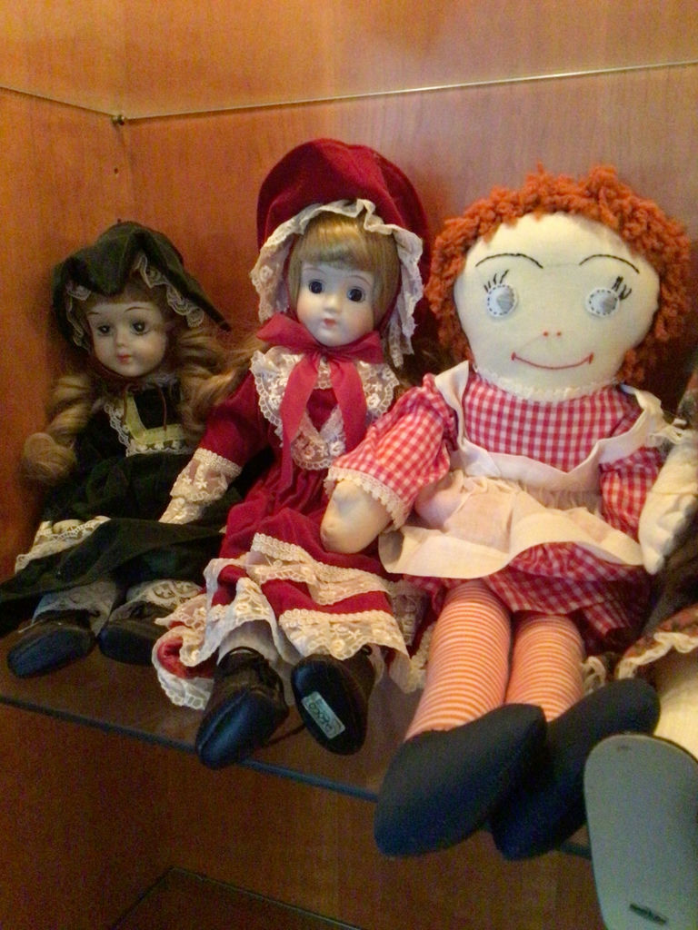 Cloth dolls in vintage dresses - image 3 of 3