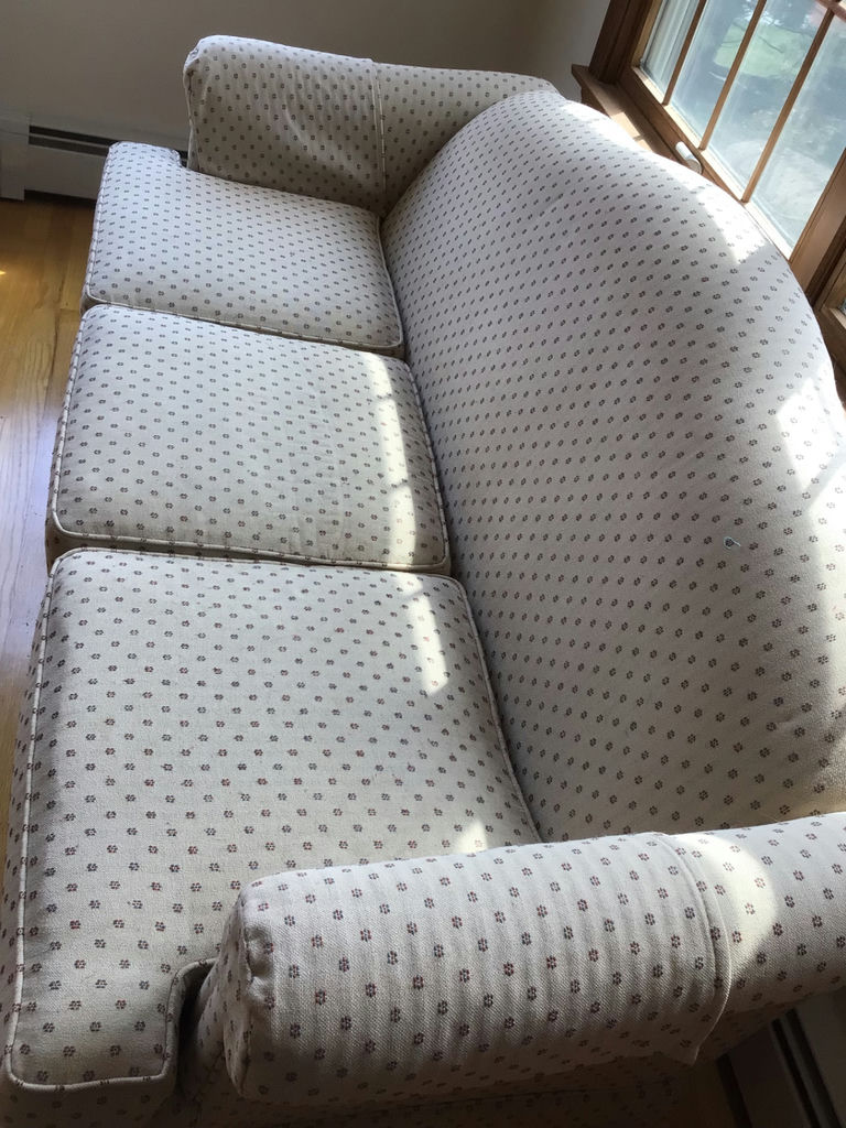 Beige patterned sofa - image 2 of 4