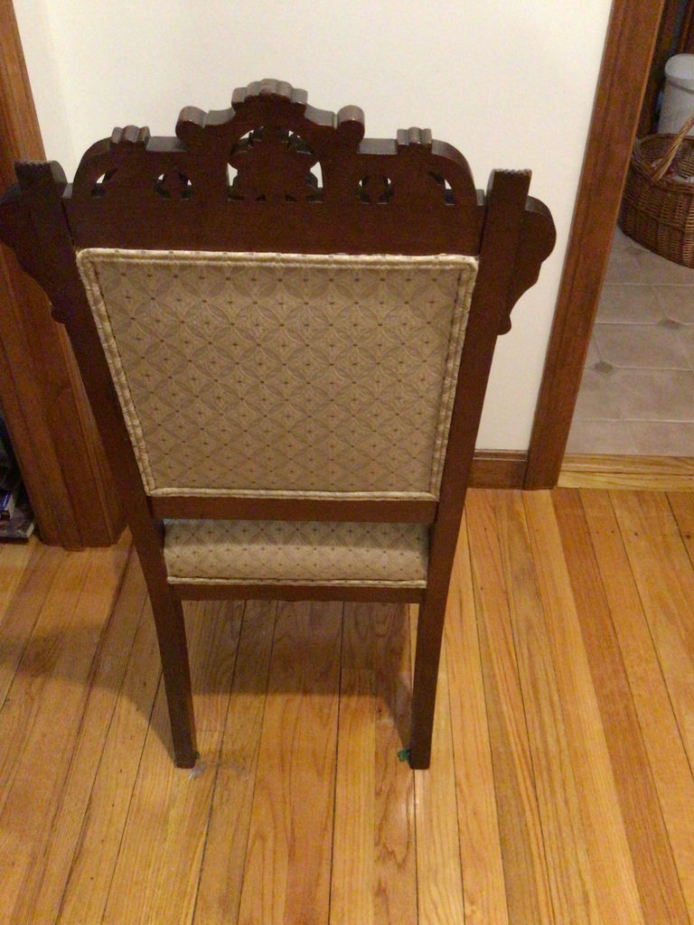 Ornate Carved Wooden Upholstered Chair - image 4 of 4