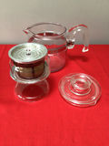 Hand-painted ceramic teapot and clear glass teapots with lids - thumbnail 4 of 5