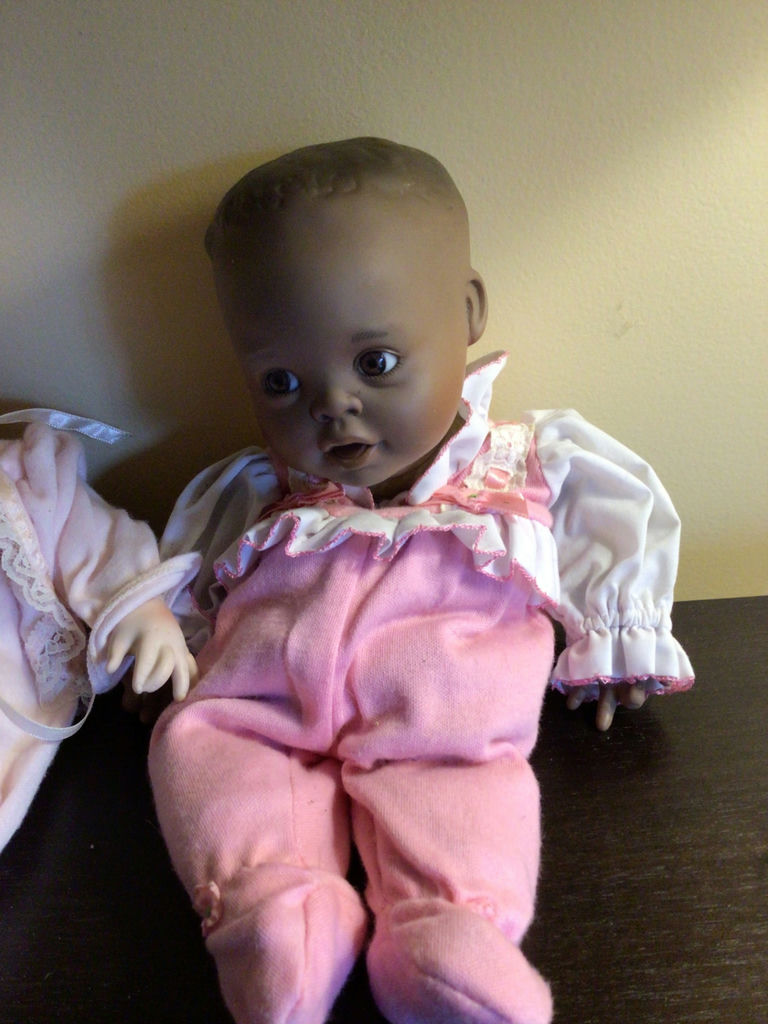 Two vintage cloth dolls in pink outfits - image 3 of 5