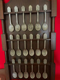 The Craftsmen of America Spoon Collection on Wooden Display Rack - thumbnail 1 of 4