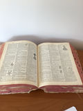 Open antique dictionary with pressed leaf and handwritten inscription - thumbnail 4 of 4