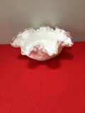Fenton Milk glass ruffled-edge compote bowl - thumbnail 1 of 3