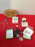 Assorted Jewelry Pieces with Boxes and Pouches - thumbnail 1 of 7