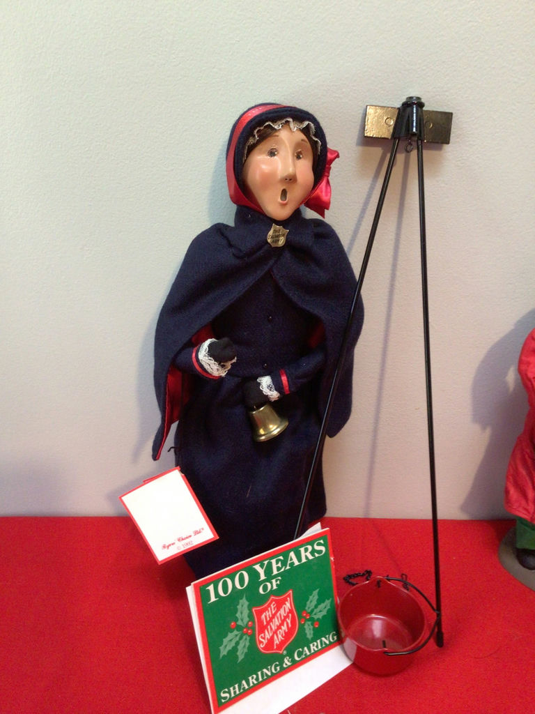 Byers Choice Cloth dolls in festive costumes with Salvation Army sign - image 2 of 5