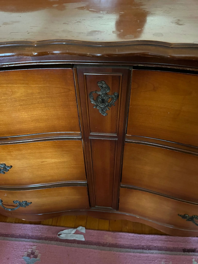 Vintage Six-drawer dresser with mirror- see description - image 2 of 5