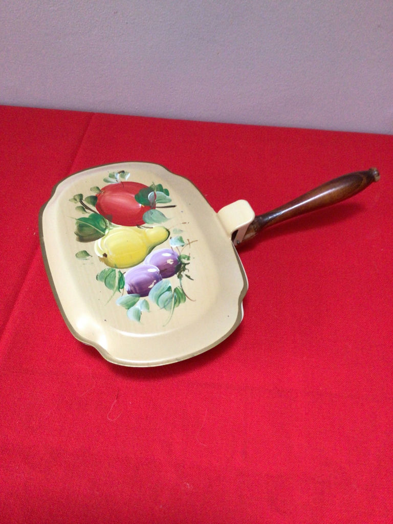 Nashco Hand-Painted Fruit Motif Enamel Pan with Wood Handle - image 1 of 3