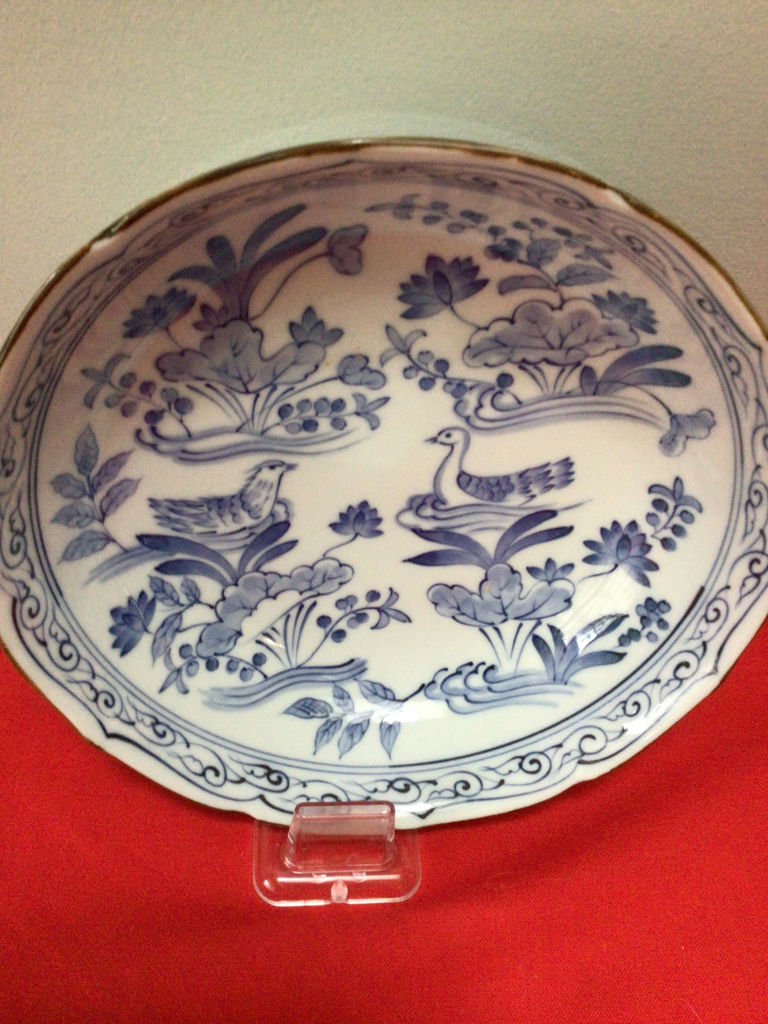 Blue and White Bird and Floral Plate - image 2 of 3