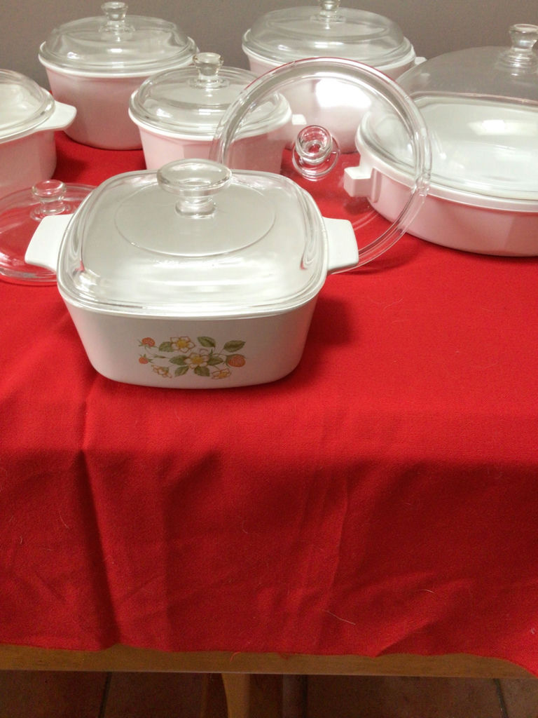 Corningware White ceramic cookware set with glass lids - image 2 of 3