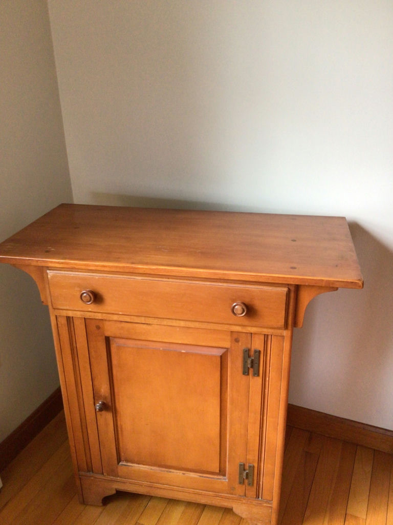 Wooden cabinet with top drawer and panel doors - image 1 of 5