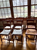 Wooden dining chairs with woven cane seats - thumbnail 1 of 6